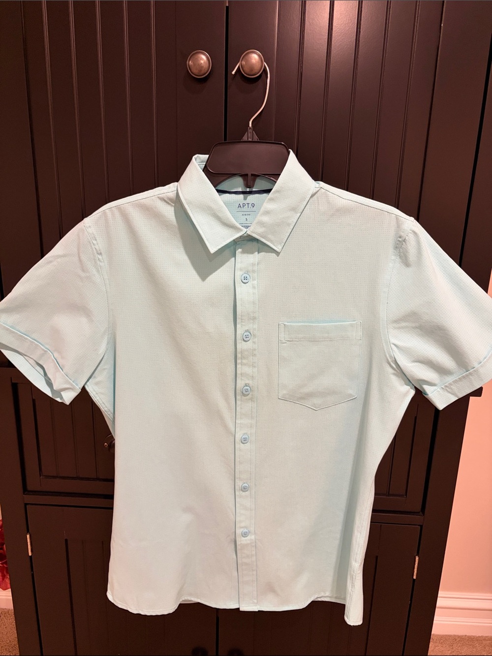 Apt. 9 Men’s Light Aqua Short-Sleeve Button-Down Shirt